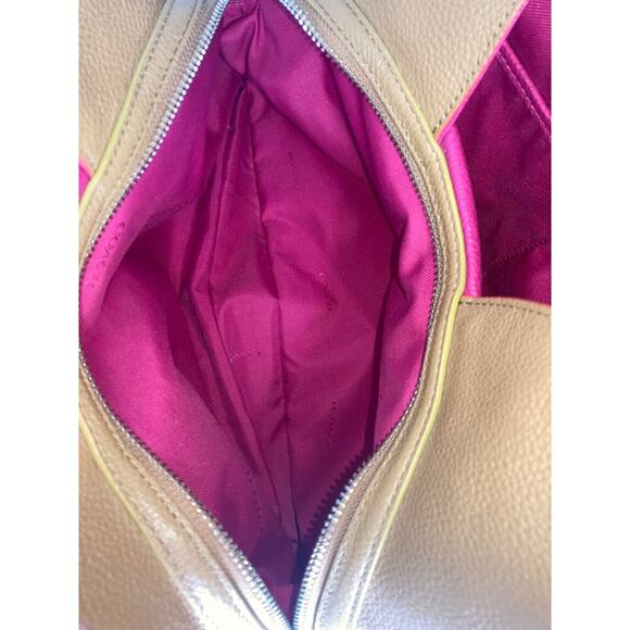 COACH 37721 LARGE BROWN, PINK PEBBLED LEATHER SHOULDER BAG - Picture 15 of 16